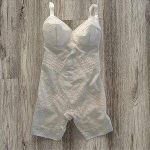 Rago Beige Lace Full Body Shaper Bodysuit / Girdle